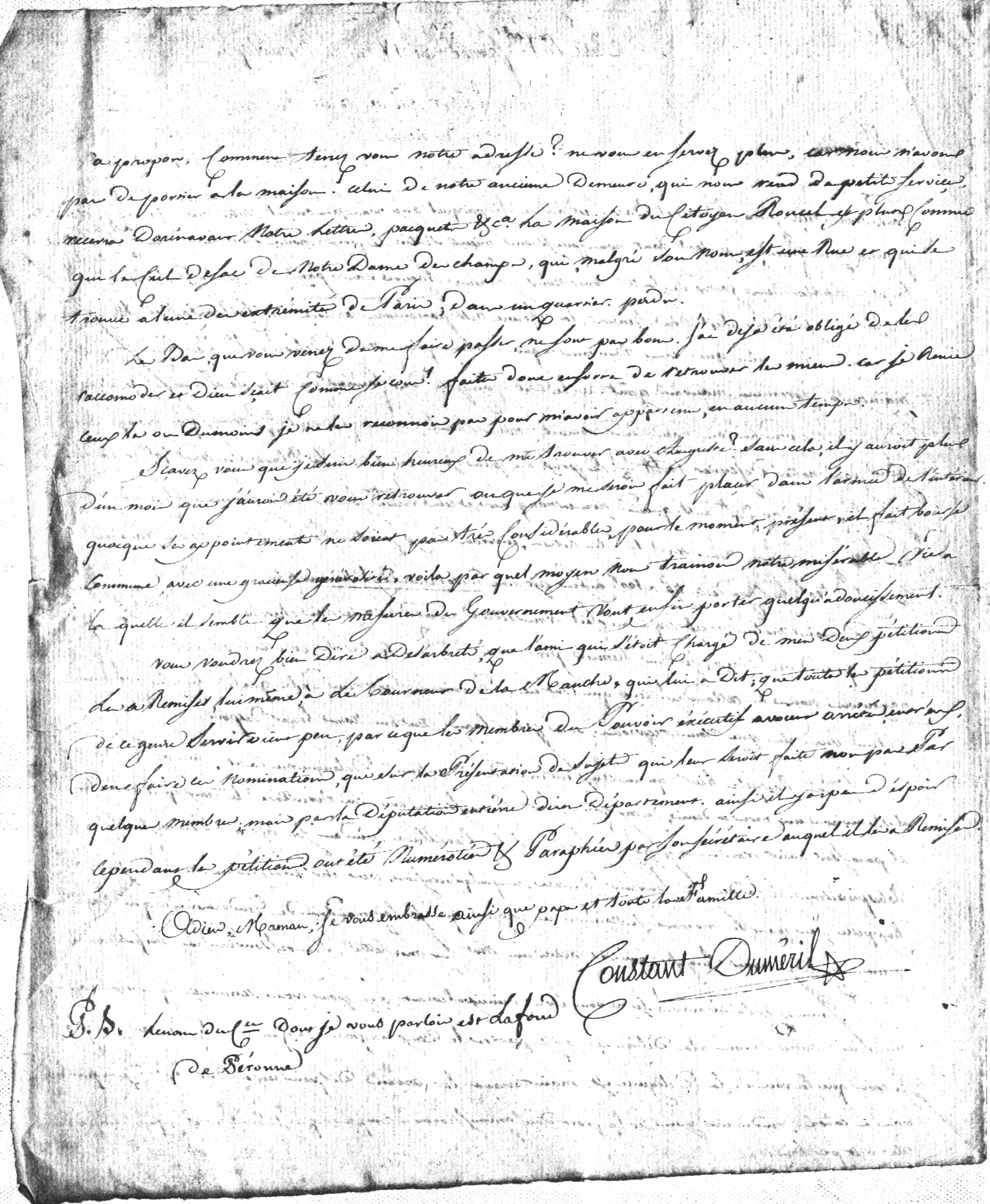 Dimanche 22 novembre 1795, 1er frimaire an IV