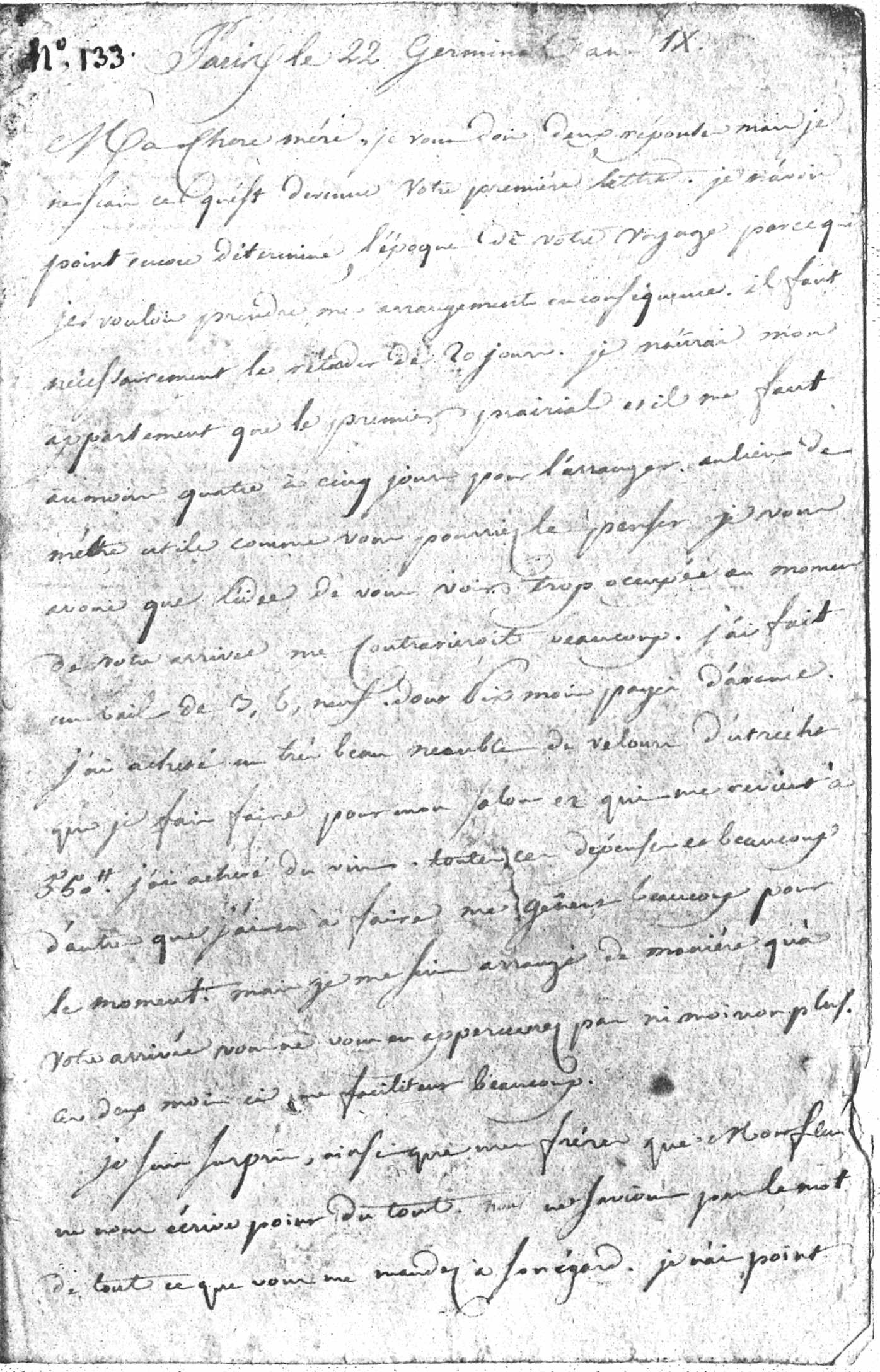 Dimanche 12 avril 1801, 22 germinal an IX